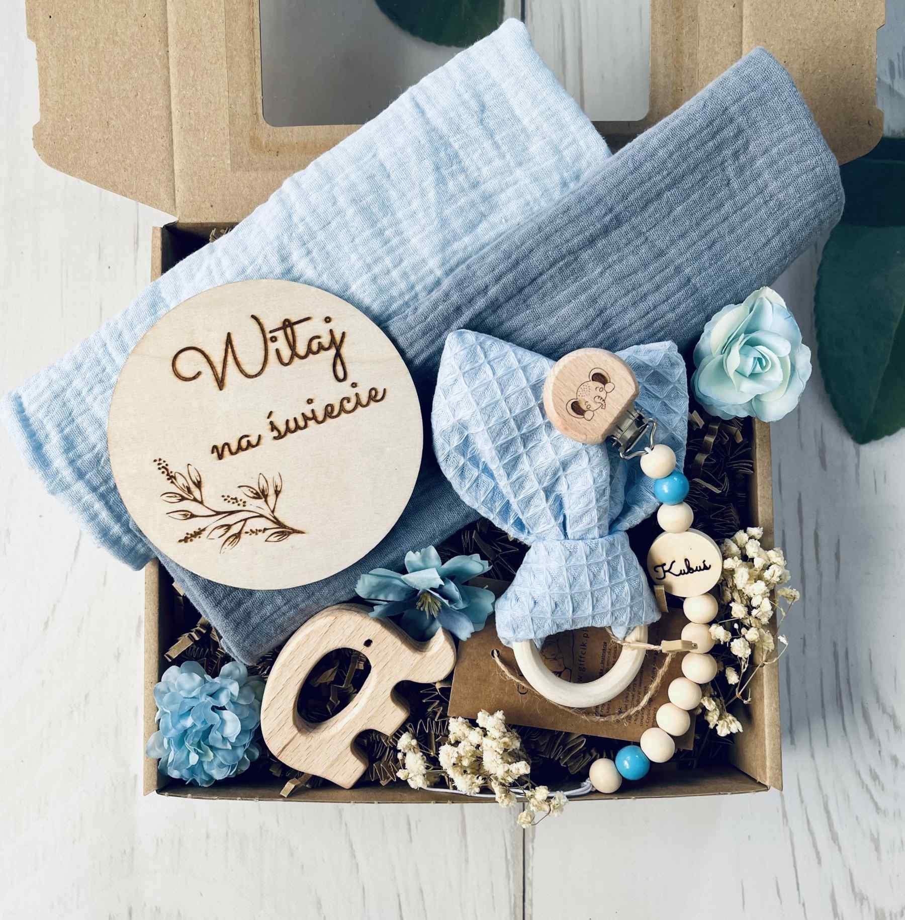 Zestaw powitalny z okazji narodzin chłopca z personalizacją