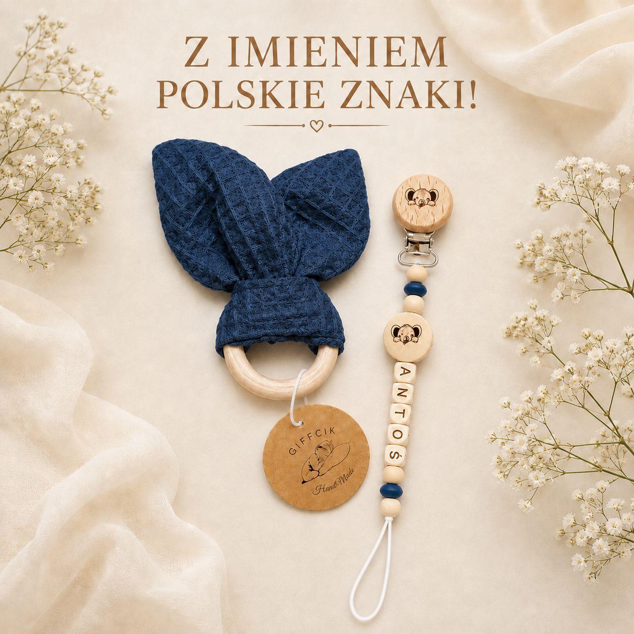 Zawieszka imienna imienna do smoczka i gryzak