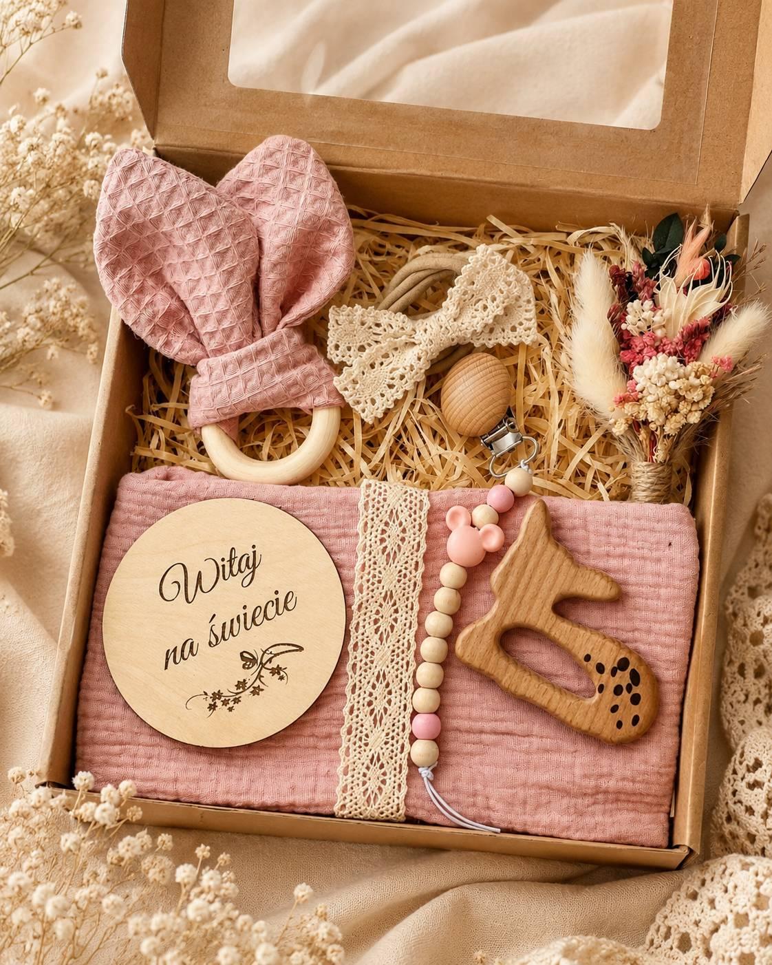 Prezent dla niemowlaka, baby shower box, box prezentowy, zestaw wyprawkowy