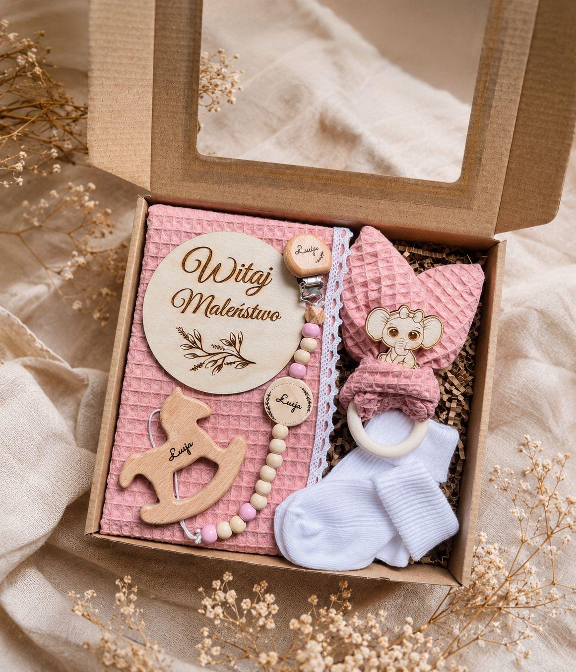 Elegancki Zestaw Prezentowy na Narodziny - Baby Shower Gift Box
