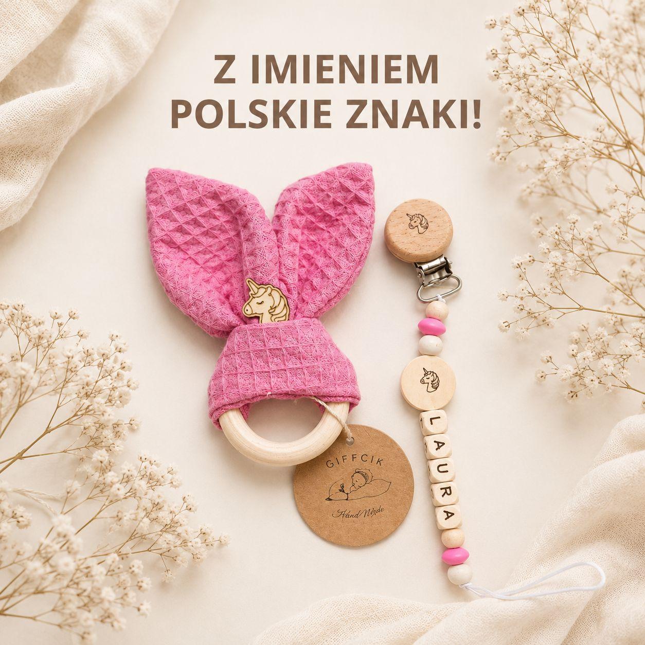 Zawieszka imienna imienna do smoczka i gryzak
