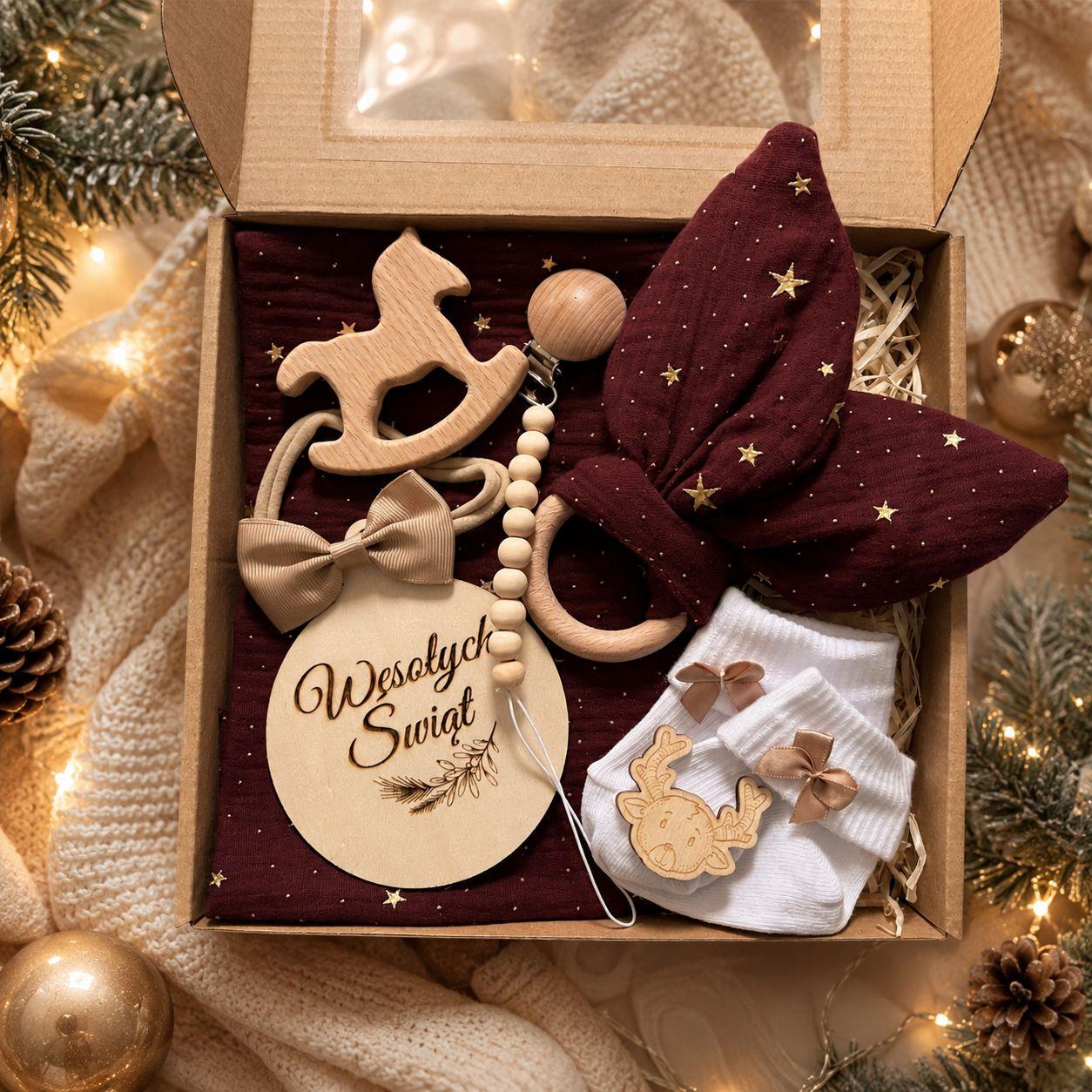 Świąteczny Gift Box dla Niemowlaka – Idealny Prezent na Mikołajki i Boże Narodzenie